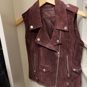 Moto style suede vest
